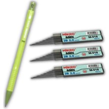 Tüftürük MİKRO 2.0 mm Kalın Uçlu Versatil Kalem 1 Adet ve 2.0 mm Kalın Uç Siyah 3 Adet