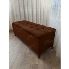AldaGelsin Yeni Model Lüks Çizgi Kapitoneli Sandıklı Puf Bench Ceviz Ayak (110*45)