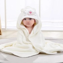 İlin Baby  Pamuk Bebek Kundak Havlusu, Nakışlı Bebek Havlusu, Bebek Havlusu 75X75CM