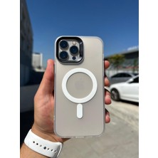 SPHONE Apple iPhone 13 Pro Max Uyumlu Kılıf Kamera Çevresi ve Tuşları Metal Soft Mat Şeffaf Renkli Magsafe Şarjlı