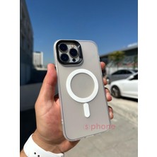 SPHONE Apple iPhone 13 Pro Max Uyumlu Kılıf Kamera Çevresi ve Tuşları Metal Soft Mat Şeffaf Renkli Magsafe Şarjlı