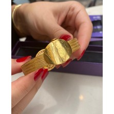 Best My Silver 925 Ayar Gümüş Gold  5 Sıra Tuğralı Hasır Bileklik