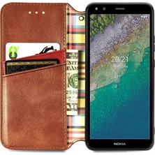 Yihang Boutique Nokia C01 Plus Kart Tutuculu Cüzdan Pu Deri Çevirme Çubuğu Telefon Kılıfı (Yurt Dışından)