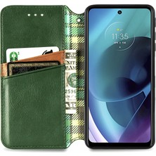 Yihang Boutique Motorola Moto G51 Kart Tutuculu Cüzdan Pu Deri Çevirme Çubuğu Telefon Kılıfı (Yurt Dışından)