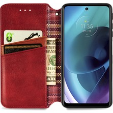 Yihang Boutique Motorola Moto G51 Kart Tutuculu Cüzdan Pu Deri Çevirme Çubuğu Telefon Kılıfı (Yurt Dışından)