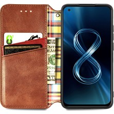 Yihang Boutique Zenfone 8 Kart Tutuculu Cüzdan Pu Deri Çevirme Çubuğu Telefon Kılıfı (Yurt Dışından)