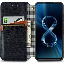 Yihang Boutique Zenfone 8 Kart Tutuculu Cüzdan Pu Deri Çevirme Çubuğu Telefon Kılıfı (Yurt Dışından)