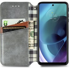 Yihang Boutique Motorola Moto G51 Kart Tutuculu Cüzdan Pu Deri Çevirme Çubuğu Telefon Kılıfı (Yurt Dışından)