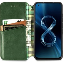 Yihang Boutique Zenfone 8 Kart Tutuculu Cüzdan Pu Deri Çevirme Çubuğu Telefon Kılıfı (Yurt Dışından)