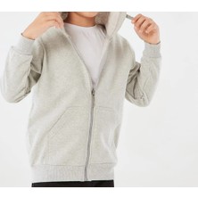 Karınca Erkek Çocuk Tek Renk Kapşonlu Fermuarlı Içi Şardonlu Kışlık Sweat