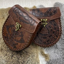 Junyue Ortaçağ Asılabilir Kemer Bozuk Para Cüzdanı Vintage Bel Çantası-Kahverengi (Yurt Dışından)