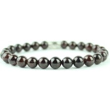 Kendin Gibi Lal (Garnet) Taşı Doğal Taş Bileklik – 7 mm