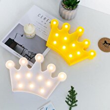 İthalnet 3D Dekoratif Pilli Kraliçe Tacı Model LED Masa ve Gece Lambası