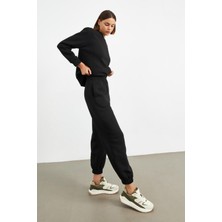 Stella Pulvis Siyah Beli Lastikli Jogger Eşofman Altı