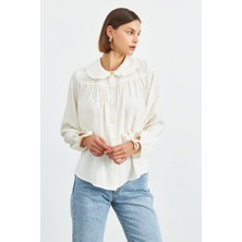 Stella Pulvis Ekru Bebe Yaka Modal Gömlek