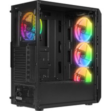 Everest X-Racer Peak 600W Temperli Camlı 4*12CM Rgb Fan Mid-Tower Gaming Oyuncu Kasası