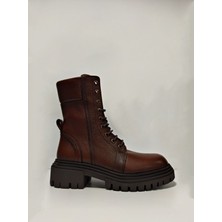Castle Black Yldz-9233-1 Deri Kadın Bot Taba