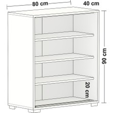 Dekorex AYK-106-BEYAZ -Sürgü Kapaklı Raflı Ayakkabılık