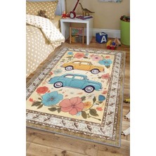 Homshtag Çok Renkli Dokulu Çocuk Odası Halısı Dokuma Rustik Çocuk Halısı Modern Araba Temalı Halı