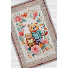 Homshtag Çok Renkli Halı Dokulu Çocuk Odası Halısı Etnik Desenli Çocuk Halısı Çiçek Temalı Halı