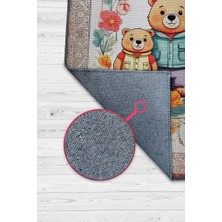 Homshtag Çok Renkli Halı Dokulu Çocuk Odası Halısı Etnik Desenli Çocuk Halısı Çiçek Temalı Halı