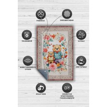 Homshtag Çok Renkli Halı Dokulu Çocuk Odası Halısı Etnik Desenli Çocuk Halısı Çiçek Temalı Halı