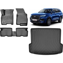 Team Car Chery Tiggo 8 Pro 2023 Model 3D Bagaj Havuzu+3d Havuzlu Araca Özel Paspas Takımı