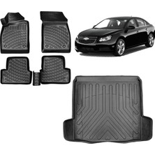 Team Car Chevrolet Cruze Sedan 2009 Model 3D Çift Kulaklı Bagaj Havuzu+3d Havuzlu Araca Özel Paspas Takımı