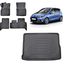 Team Car Renault Scenic 3 2013 Model 3D Bagaj Havuzu+3d Havuzlu Araca Özel Paspas Takımı