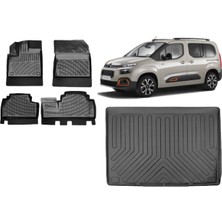 Team Car Citroen Berlingo 2021 Model Seperatörlü 3D Bagaj Havuzu+3d Havuzlu Araca Özel Paspas Takımı