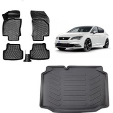 Team Car Seat Leon 2020 Model 3D Bagaj Havuzu+3d Havuzlu Araca Özel Paspas Takımı
