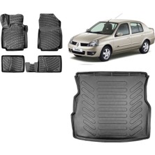 Team Car Renault Symbol 2003 Model 3D Bagaj Havuzu+3d Havuzlu Araca Özel Paspas Takımı