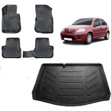 Team Car Citroen C3 2008 Model 3D Bagaj Havuzu+3d Havuzlu Araca Özel Paspas Takımı