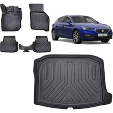 Team Car Seat Leon 2022 Model 3D Bagaj Havuzu+3d Havuzlu Araca Özel Paspas Takımı