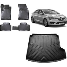 Team Car Renault Megane 4 2017 Model Sağ Cepli 3D Bagaj Havuzu+3d Havuzlu Araca Özel Paspas Takımı