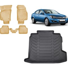 Team Car Opel Astra H Sedan 2007 Model 3D Bagaj Havuzu+3d Araca Özel Bej Havuzlu Paspas Takımı