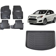 Team Car C-Max 2018 Model 3D Bagaj Havuzu+3d Havuzlu Araca Özel Paspas Takımı