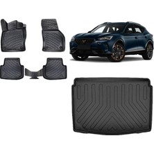 Team Car Cupra Formentor 2021 Model Alt Kademe 3D Bagaj Havuzu+3d Havuzlu Araca Özel Paspas Takımı