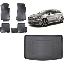 Team Car Mercedes A Serisi W176 2017 Model 3D Bagaj Havuzu+3d Havuzlu Araca Özel Paspas Takımı
