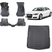 Team Car Audi A6 C7 2014 Model 3D Bagaj Havuzu+3d Havuzlu Araca Özel Paspas Takımı