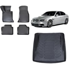 Team Car Bmw 3 Serisi E90 2008 Model 3D Bagaj Havuzu+3d Havuzlu Araca Özel Paspas Takımı