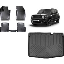 Team Car Jeep Renegade 2015 Model Alt Kademe Bagaj Havuzu+3d Havuzlu Araca Özel Paspas Takımı