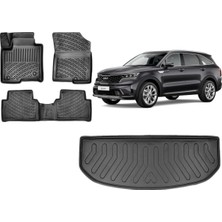 Team Car Kia Sorento 2023 (7 Koltuk) Model 3D Bagaj Havuzu+3d Havuzlu Araca Özel Paspas Takımı