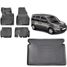 Team Car Renault Kangoo Multix 2019 Model 3D Bagaj Havuzu+3d Havuzlu Araca Özel Paspas Takımı