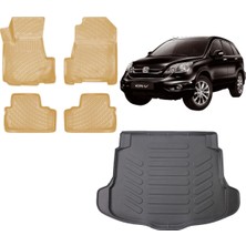 Team Car Honda Cr-V 2008 Model 3D Bagaj Havuzu+3d Araca Özel Bej Havuzlu Paspas Takımı