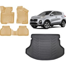 Team Car Kia Sportage 2012 Model 3D Bagaj Havuzu+3d Araca Özel Bej Havuzlu Paspas Takımı