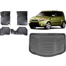 Team Car Kia Soul 2013 Model 3D Bagaj Havuzu+3d Havuzlu Araca Özel Paspas Takımı