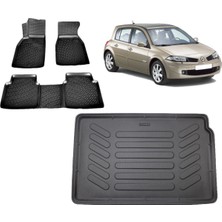 Team Car Renault Megane 2 Hatchback 2009 Model 3D Bagaj Havuzu+3d Havuzlu Araca Özel Paspas Takımı