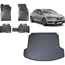 Team Car Renault Megane 4 Sedan 2018 Model Çift Kulaklı 3D Bagaj Havuzu+3d Havuzlu Araca Özel Paspas Takımı