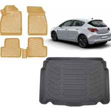 Team Car Opel Astra J Hatchback 2013 Model 3D Bagaj Havuzu+3d Araca Özel Bej Havuzlu Paspas Takımı